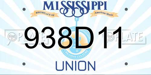 938D11 Mississippi License Plate