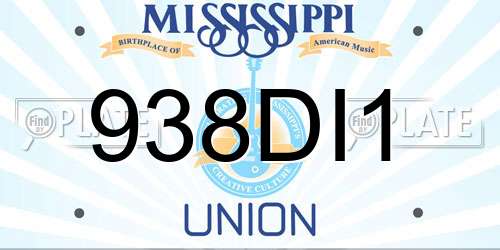 938DI1 Mississippi License Plate