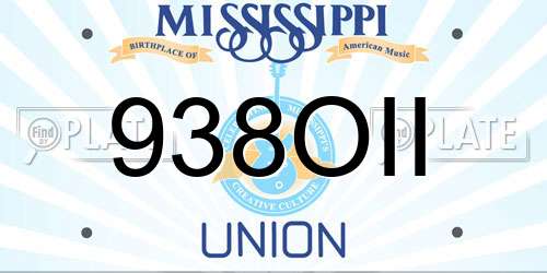 938OII Mississippi License Plate