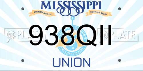938QII Mississippi License Plate