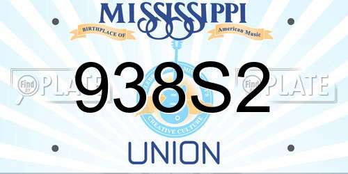 938S2 Mississippi License Plate