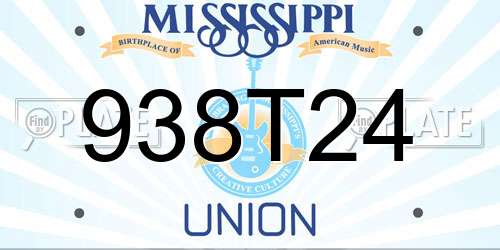 938T24 Mississippi License Plate