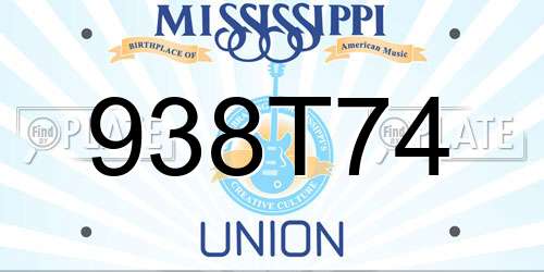938T74 Mississippi License Plate