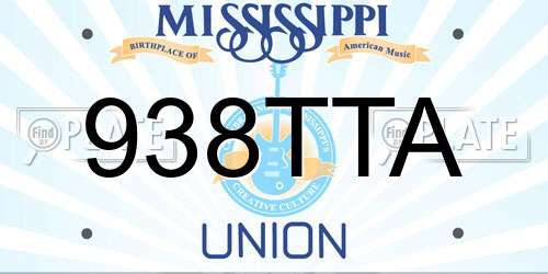 938TTA Mississippi License Plate