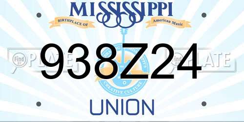 938Z24 Mississippi License Plate