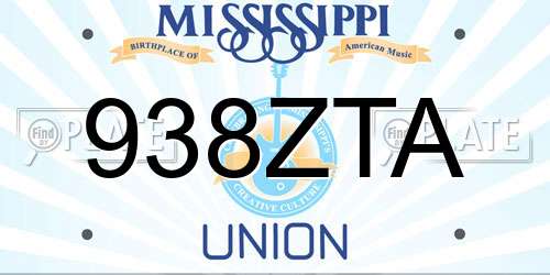 938ZTA Mississippi License Plate