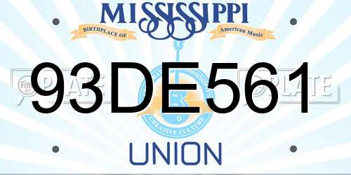 93DE561 Mississippi License Plate