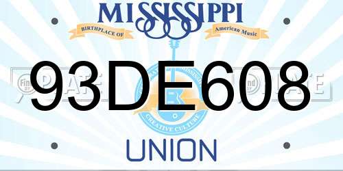 93DE608 Mississippi License Plate