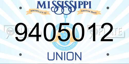 9405012 Mississippi License Plate