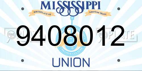 9408012 Mississippi License Plate
