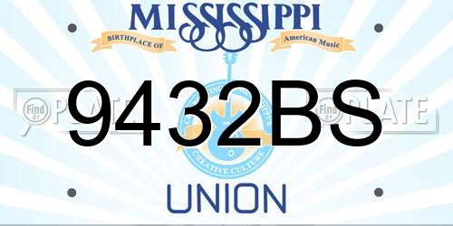 9432BS Mississippi License Plate