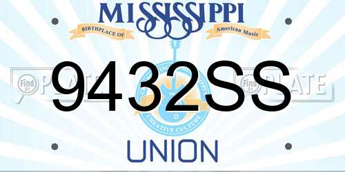 9432SS Mississippi License Plate