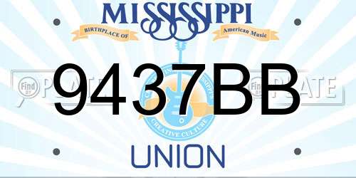 9437BB Mississippi License Plate