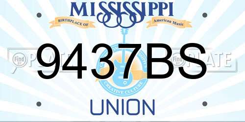 9437BS Mississippi License Plate
