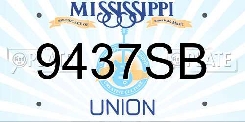 9437SB Mississippi License Plate