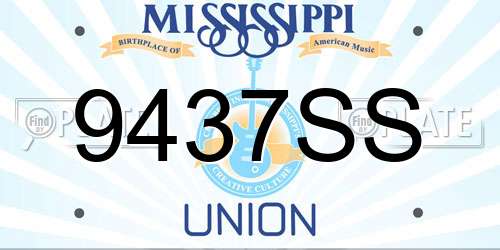 9437SS Mississippi License Plate