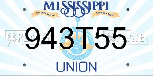 943T55 Mississippi License Plate