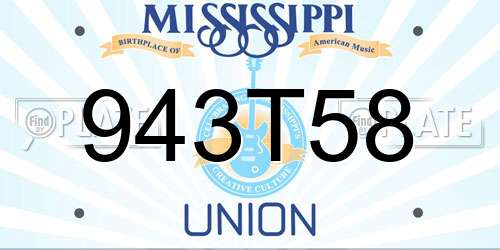 943T58 Mississippi License Plate