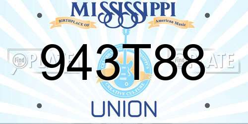 943T88 Mississippi License Plate