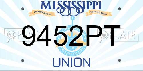 9452PT Mississippi License Plate