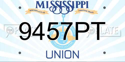 9457PT Mississippi License Plate
