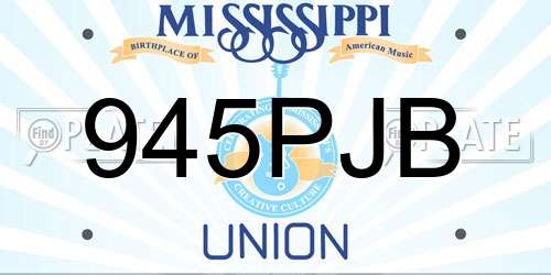 945PJB Mississippi License Plate