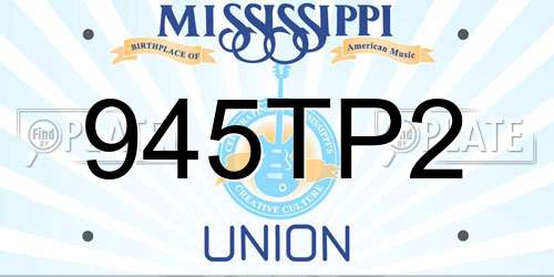 945TP2 Mississippi License Plate