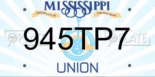 945TP7 Mississippi License Plate