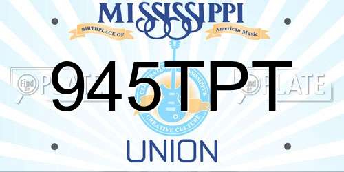 945TPT Mississippi License Plate