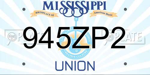 945ZP2 Mississippi License Plate
