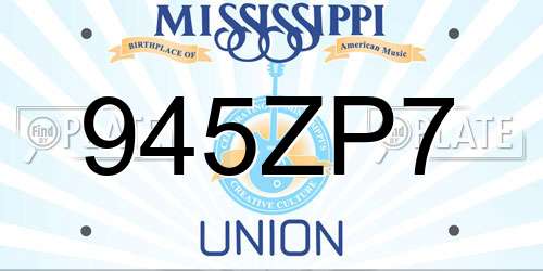 945ZP7 Mississippi License Plate