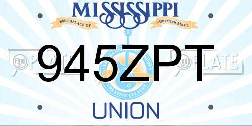 945ZPT Mississippi License Plate