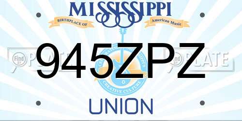 945ZPZ Mississippi License Plate