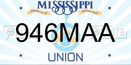 946MAA Mississippi License Plate