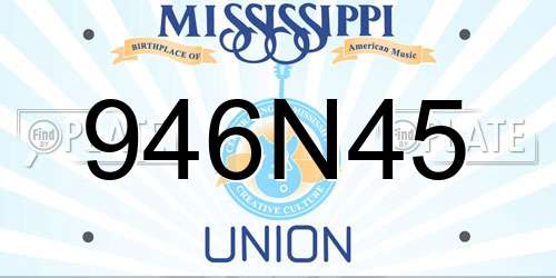 946N45 Mississippi License Plate