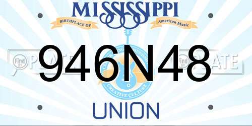 946N48 Mississippi License Plate