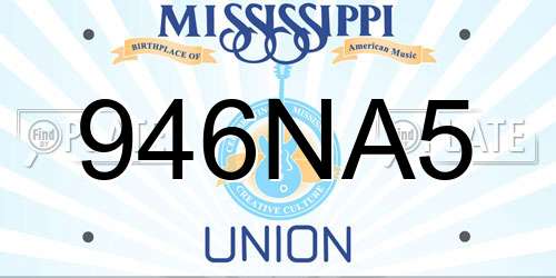 946NA5 Mississippi License Plate
