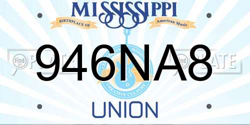 946NA8 Mississippi License Plate