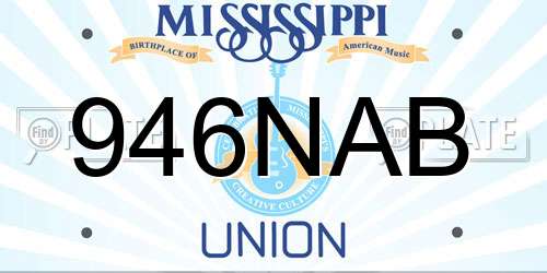946NAB Mississippi License Plate