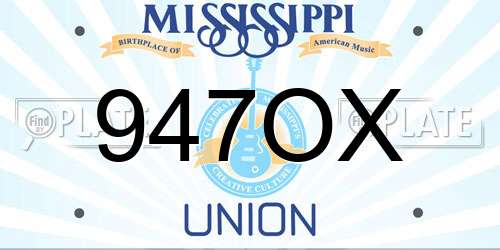 947OX Mississippi License Plate