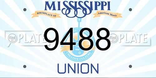 9488 Mississippi License Plate