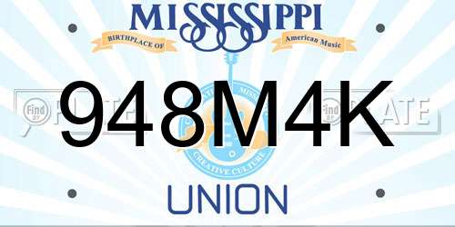 948M4K Mississippi License Plate