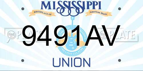 9491AV Mississippi License Plate