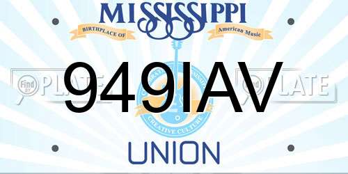 949IAV Mississippi License Plate