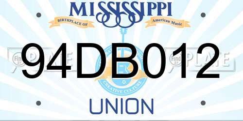 94DB012 Mississippi License Plate