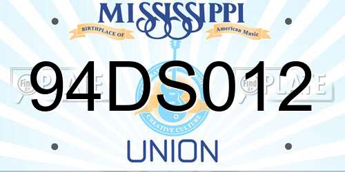 94DS012 Mississippi License Plate