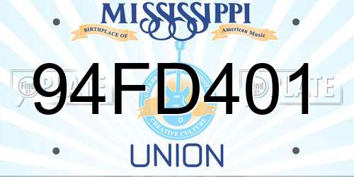 94FD401 Mississippi License Plate
