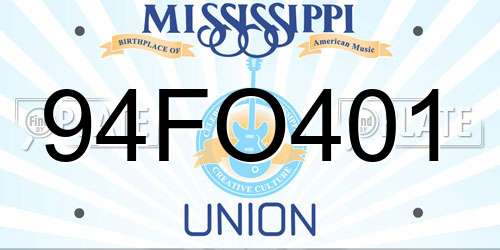 94FO401 Mississippi License Plate