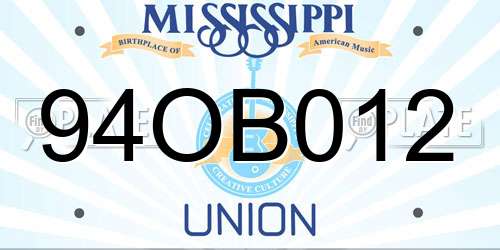 94OB012 Mississippi License Plate