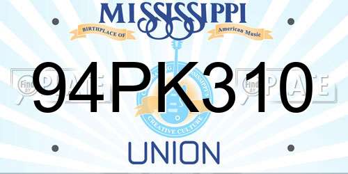 94PK310 Mississippi License Plate